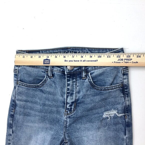 American Eagle Jeans Next Level Stretch Hi Rise Jeggings Distressed size 2 - Picture 3 of 12